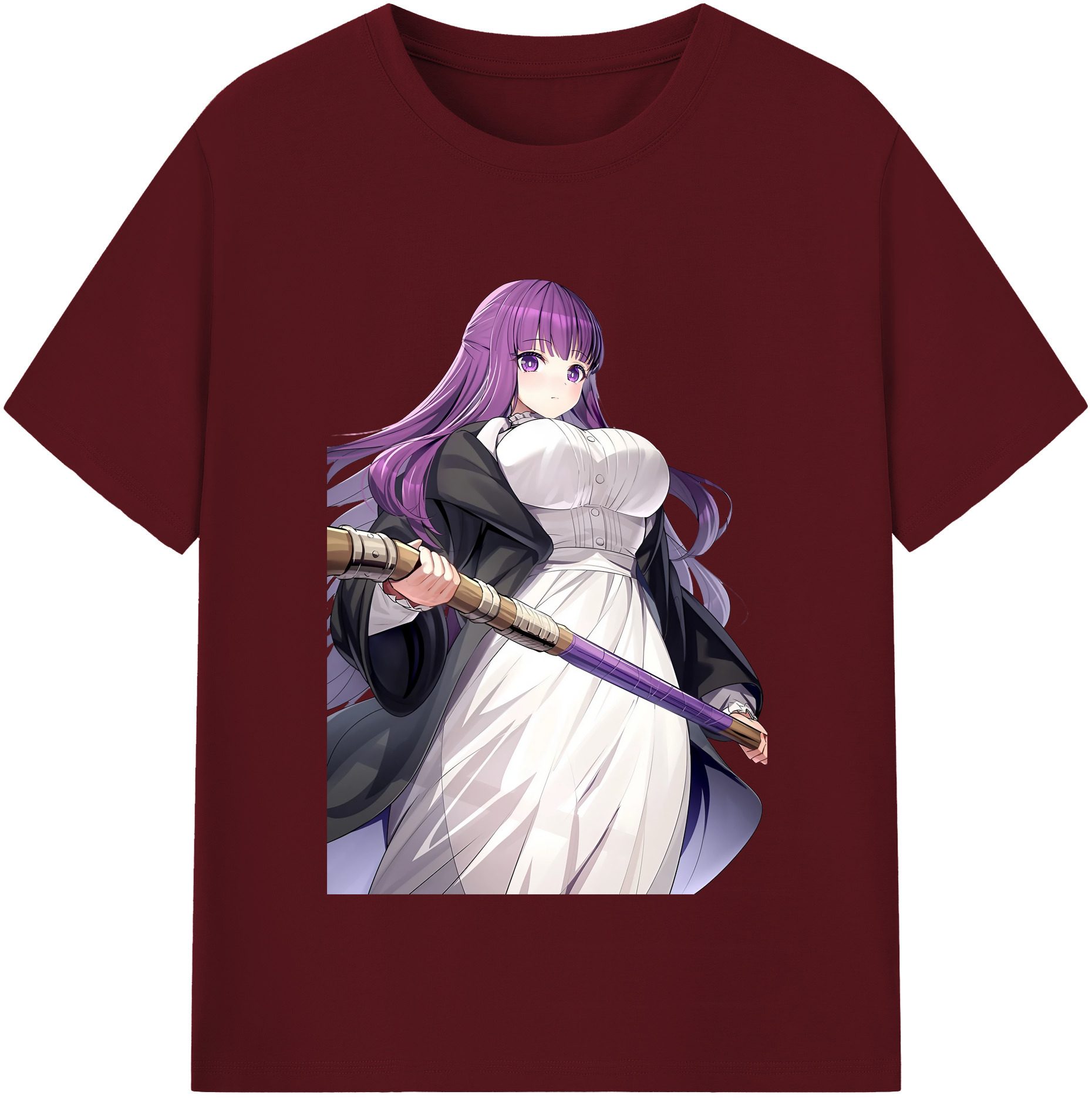 （画像用） 葬送のフリーレン Frieren 綿100％半袖Tシャツ（フロントプリント）